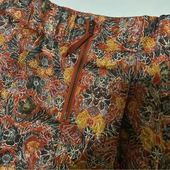 Anthropologie Maeve Floral Metallic Brocade Rosia Mini Skirt - Picture 4 of 9